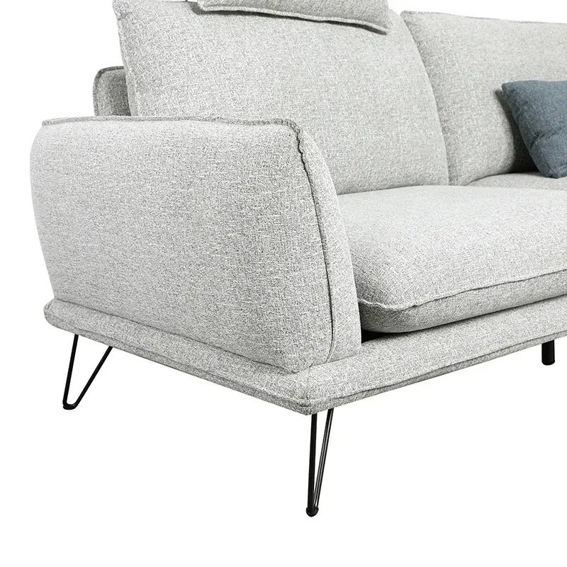 كنب زاوية رمادي بتصميم أنيق