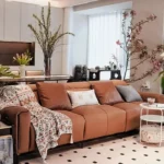 كنب صاله مريح مع مسند للقدم