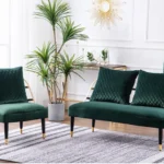 كنب مقعدين من الاستيل المذهب