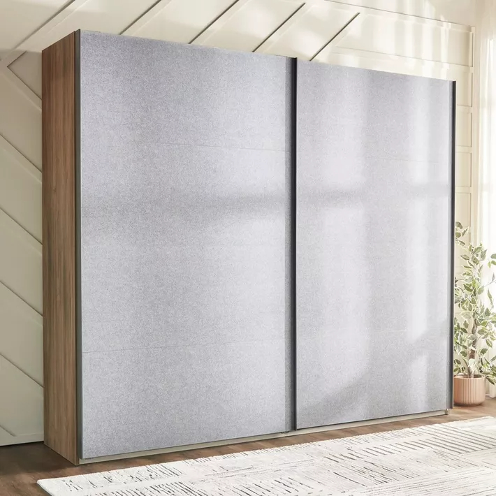 خزانة-ملابس (1) خزانة ملابس انزلاقية ببابين مع أدراج