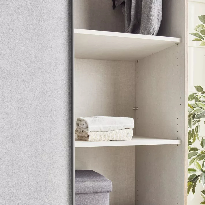 خزانة ملابس انزلاقية ببابين مع أدراج