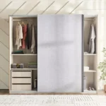 خزانة ملابس انزلاقية ببابين مع أدراج