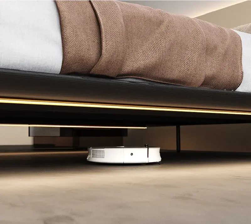 سرير معلق بتصميم مودرن مع اضاءة سفلية