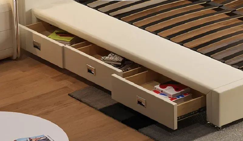 سرير مودرن بتخزين سفلي متحرك