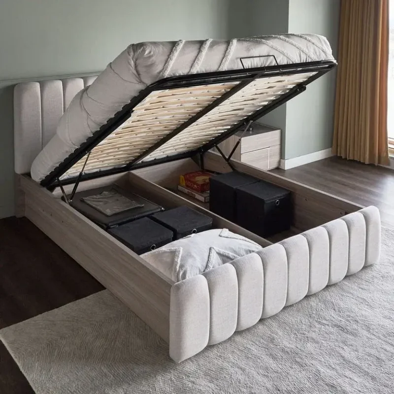 سرير كوين بمساحة تخزين هيدروليك