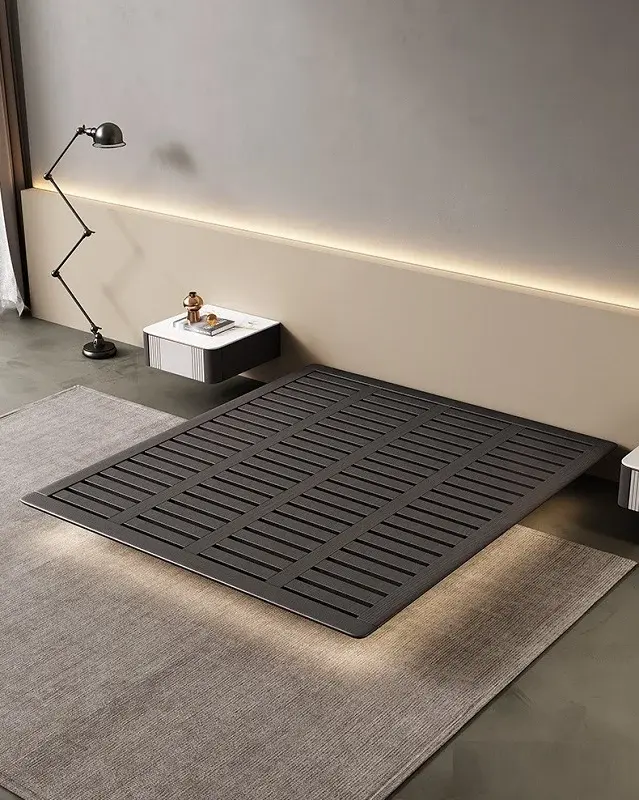 سرير معلق بتصميم مودرن مع اضاءة سفلية