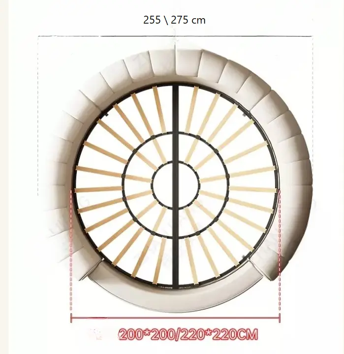 سرير غرفة نوم بتصميم دائري
