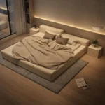 سرير غرفة نوم ارضي بتصميم مميز