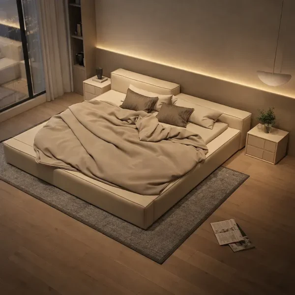 سرير غرفة نوم ارضي بتصميم مميز