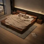 سرير غرفة نوم ارضي بتصميم مميز