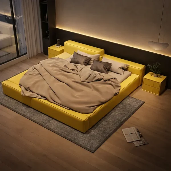 سرير غرفة نوم ارضي بتصميم مميز
