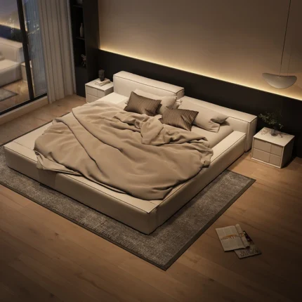 سرير غرفة نوم ارضي بتصميم مميز