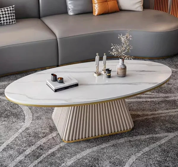 طاولة قهوة على شكل بيضاوي