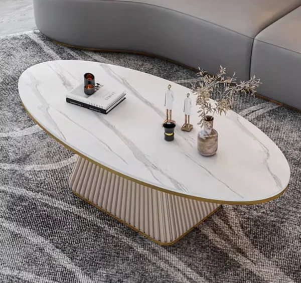 طاولة قهوة على شكل بيضاوي