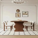 طاولة طعام رخام مع كراسي