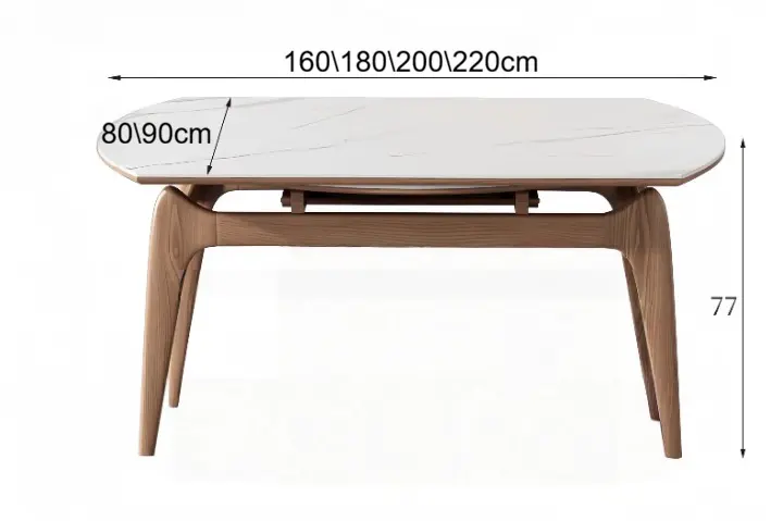 طاولة طعام خشبية رخامية مع كراسي متينة