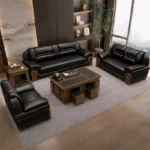 كنب جلد اسود مكتبي