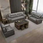 كنب جلد اسود مكتبي