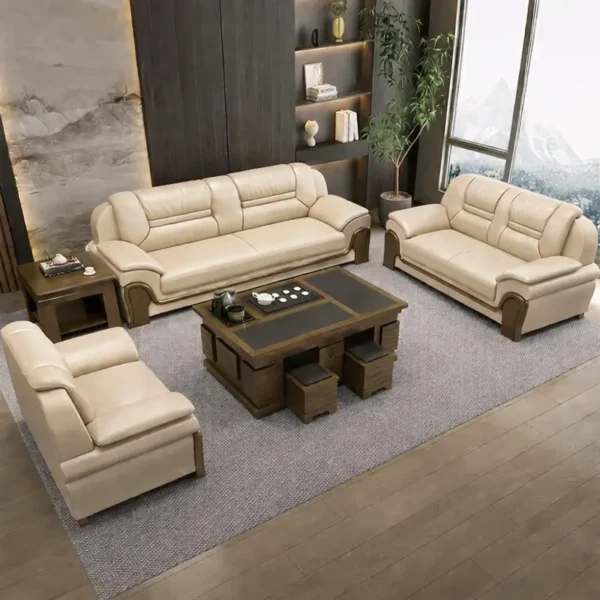 كنب جلد اسود مكتبي