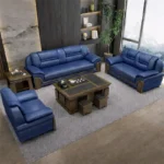 كنب جلد اسود مكتبي