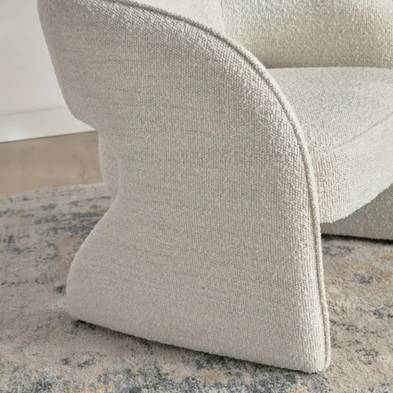 كرسي مفرد مودرن بذراعين من قماش