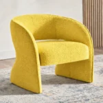 كرسي مفرد مودرن بذراعين من قماش