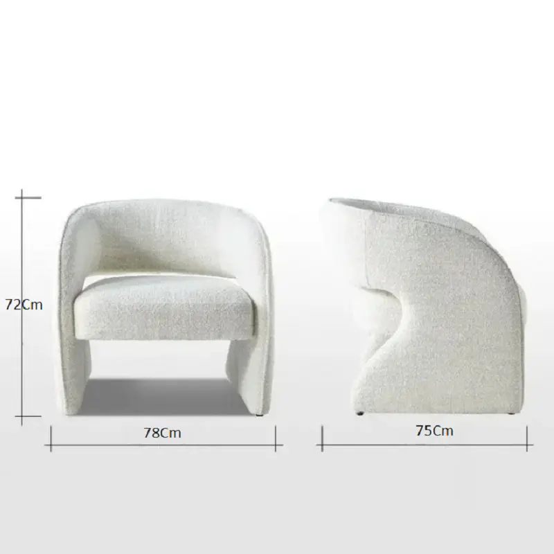 كرسي مفرد مودرن بذراعين من قماش