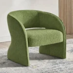 كرسي مفرد مودرن بذراعين من قماش