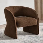 كرسي مفرد مودرن بذراعين من قماش