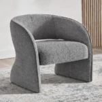 كرسي مفرد مودرن بذراعين من قماش