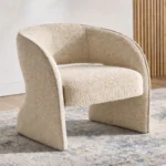 كرسي مفرد مودرن بذراعين من قماش