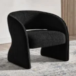 كرسي مفرد مودرن بذراعين من قماش