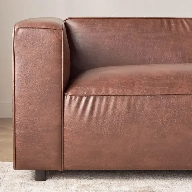 كنب زاوية جلد بني