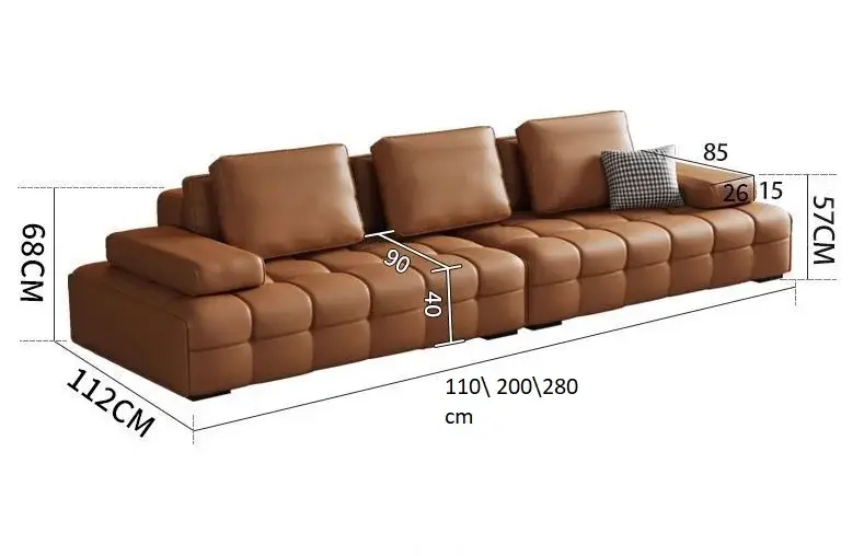 طقم كنب جلد 3 قطع كلاسيك