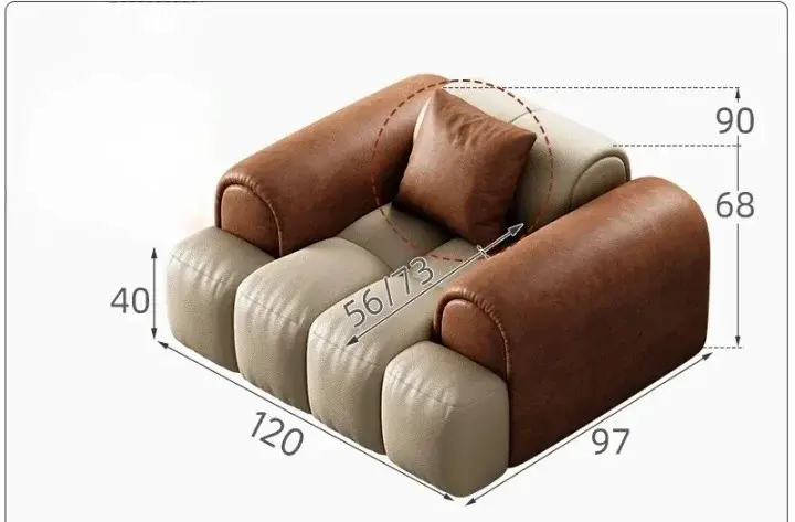 كنب صاله مودرن من جلد فاخر