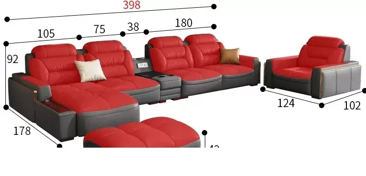 طقم كنب جلد استرخاء
