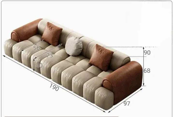 كنب صاله مودرن من جلد فاخر