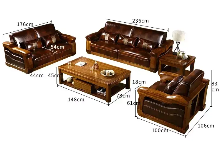 طقم كنب خشب بتصميم كلاسيكي