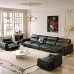 طقم كنب جلد استرخاء