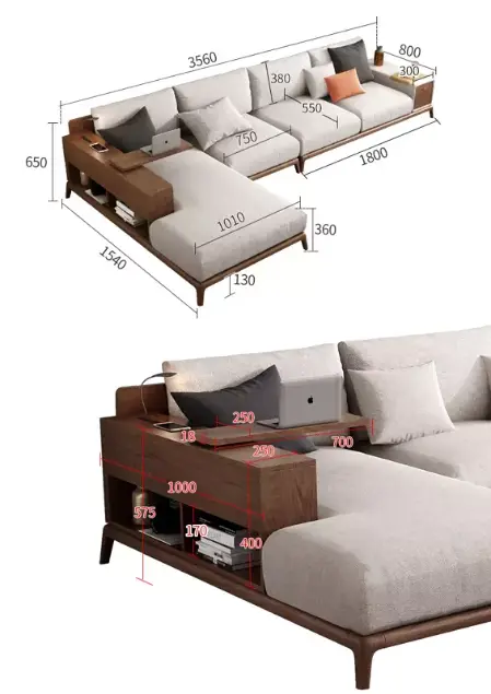 كنب حرف ال مع مساند يد اضافية 