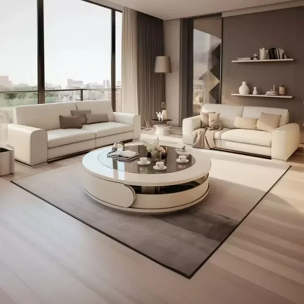طاولة القهوة دائرية بتصميم عصري