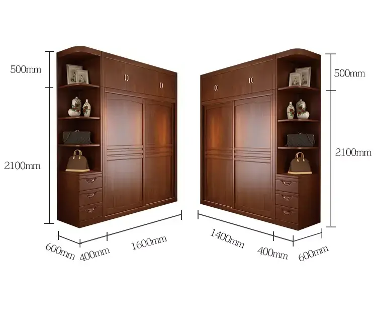 خزانة ملابس مزودة بأرفف جانبية كلاسيكية