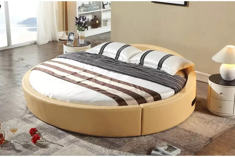 Bed (1) سرير نوم جلد دائري