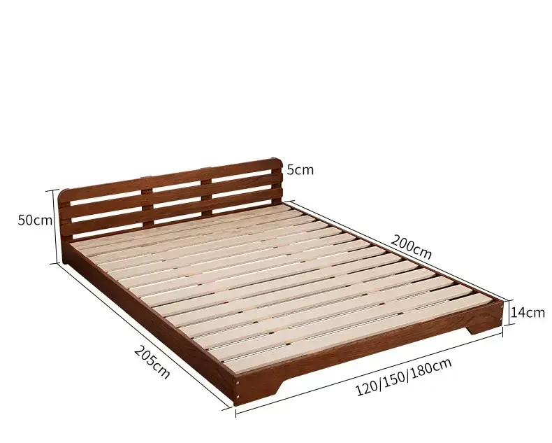 سرير مودرن خشبي بتصميم ارضي عالي الجودة