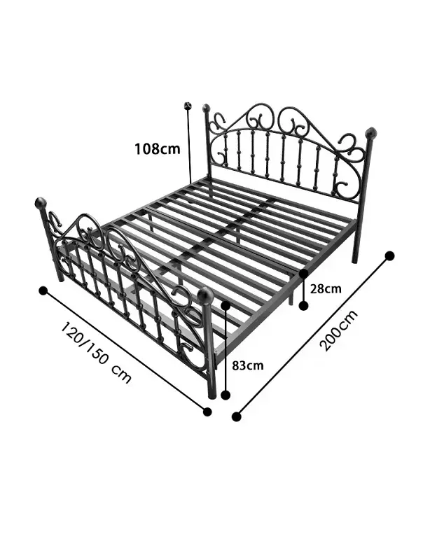 سرير معدني بتصميم كلاسيكي فخم