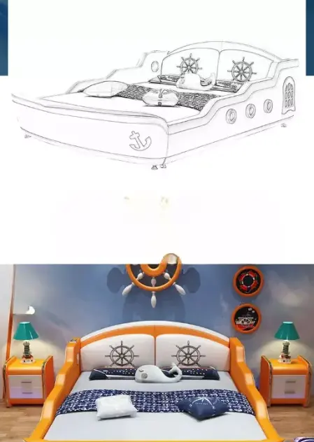 سرير نوم اطفال على شكل بحارة