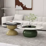 طاولة قهوة من رخام على شكل دائري