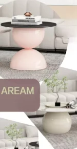 ⁦طاولة قهوة من رخام على شكل دائري⁩ - الصورة ⁦9⁩