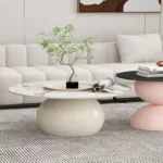 ⁦طاولة قهوة من رخام على شكل دائري⁩ - الصورة ⁦7⁩