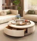 طاولة القهوة دائرية بتصميم عصري